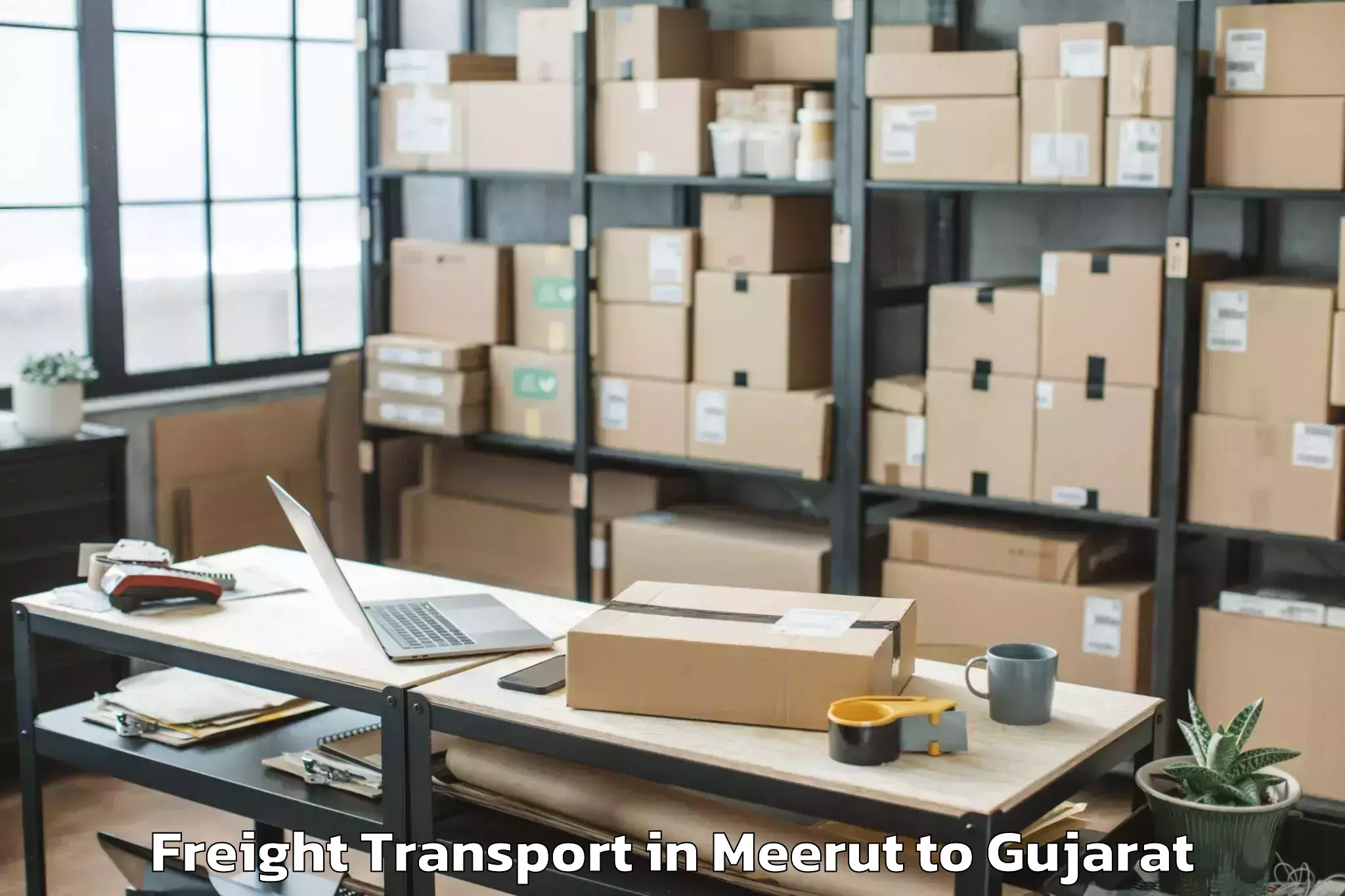 Book Meerut to Utran Freight Transport Online